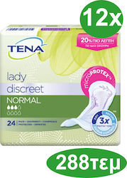 Tena Lady Discreet Normal Γυναικείες Σερβιέτες Ακράτειας Κανονικής Ροής 3 Σταγόνες 288τμχ