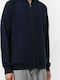 Emporio Armani Men's Fleece Cardigan with Zipper Navy Blue