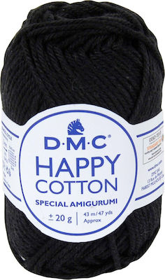 DMC Νήμα Πλεξίματος Βαμβακερό Happy Cotton 392 775 43μ. Μαύρο