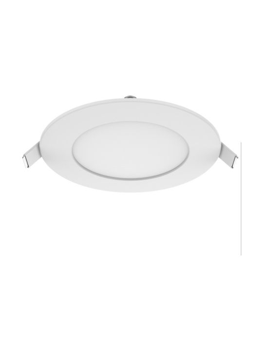 Elvhx Round Plastic Recessed Spot with Integrated LED and Natural White Light 6.5W White 11.5x11.5cm. 1pcs