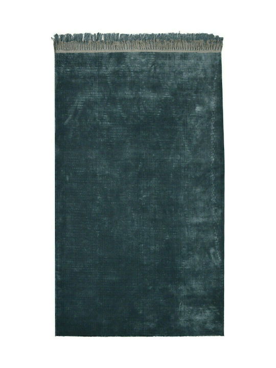 InTheBox Velvet Rug Rectangular with Fringes Blue