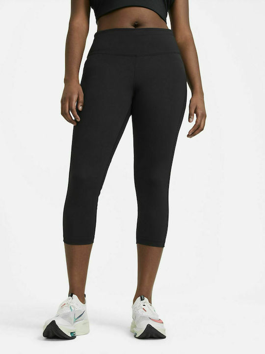 Nike Dri-Fit Fast Running Γυναικείο Capri Κολάν Ψηλόμεσο Μαύρο