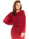 Awama Women's Long Sleeve Sweater Red