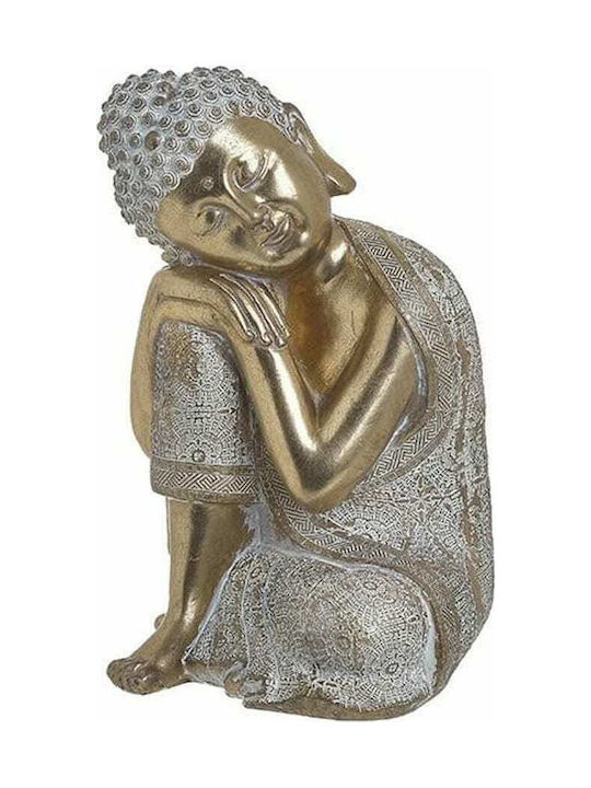 Inart Decorative Buddha Polyresin in Gold 17x16x24cm 1pcs