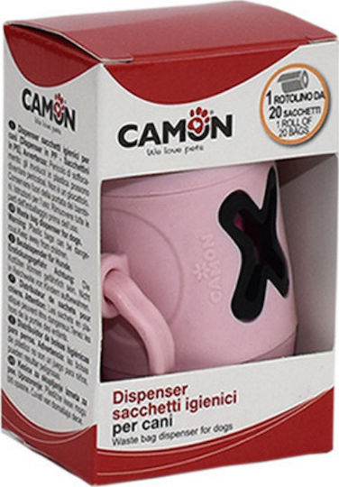 Camon Θήκη με Σακούλες Περιττωμάτων Σκύλου Ροζ 20τμχ