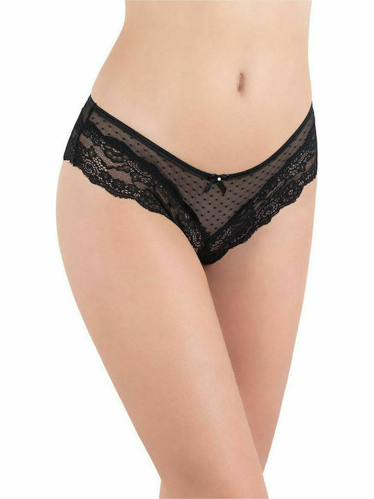 Milena by Paris Damen Boxer mit Spitze Schwarz 001582-Μαύρο