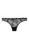 Luna Women's String with Lace Black