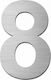 Grekon Νο 8 Placă cu Număr 8 în Argintiu Culoare 7cm 500/8