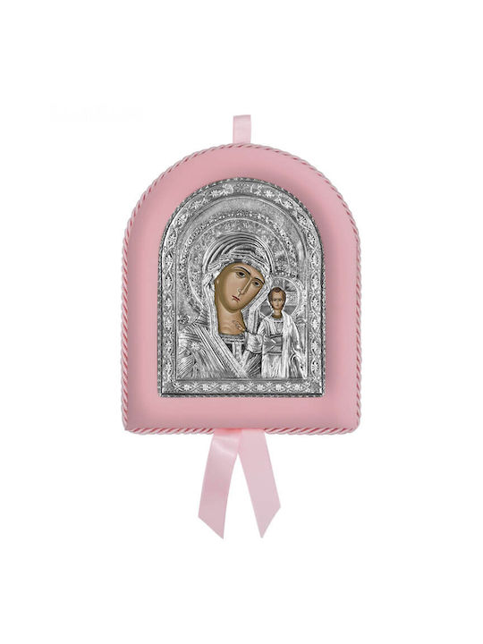 Silberne Ikone für neugeborenes Mädchen Jungfrau Maria Kazanskaya 17x14cm