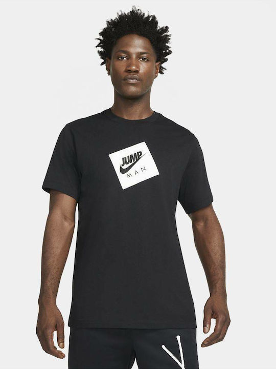 Jordan Jumpman Box Ανδρικό T-shirt Μαύρο με Στάμπα