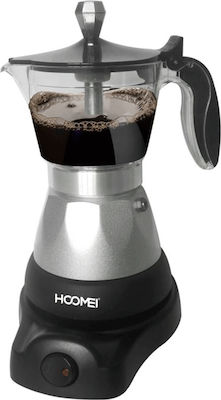 Hoomei Electric Stovetop Espresso Pot 3Cups 400W Negru