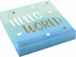 Χαρτοπετσέτες Hello World Blaue 33x33cm. 16Stück