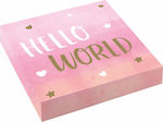 Party Napkins Hello World Pink Pink 33x33cm. 16pcs