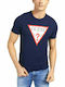 Guess Men's T-Shirt with Logo Navy Blue