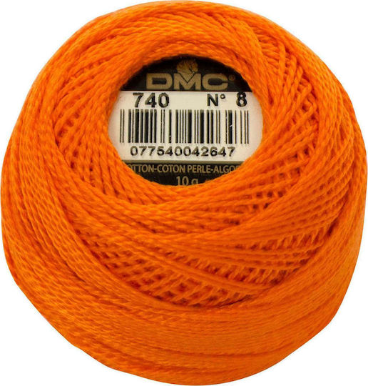 DMC Конец Бродерия Конец Cotton Perle No8 Памучна в Оранжев цвят 87м