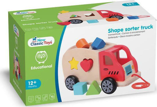 New Classic Toys Jucărie de Sortare a Formelor Camion cu forme din Lemn pentru 12++ Luni