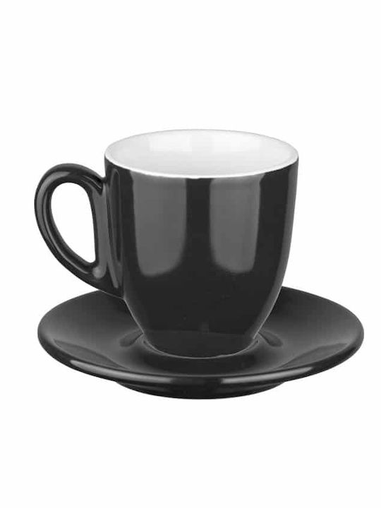 Lukanda Aroma Set Căni Maro din Porțelan Negre 300ml 6buc