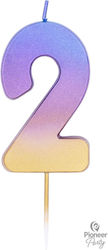 Lumânare de Zi de Naștere Număr "2" Multicolor 015830