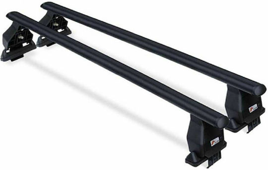 Menabo Steel Car Roof Bars 130cm for Audi A8 4D Set with Roof Rack Legs Black