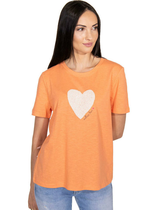 Tom Tailor Women's T-shirt Orange 1019452-22195