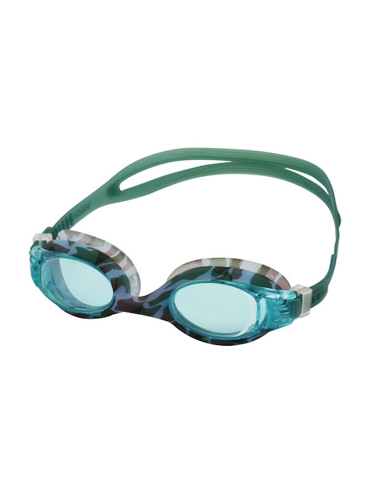 Vaquita Groovy Swimming Goggles Adults with Anti-Fog Lenses Green