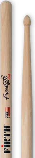 Vic Firth Hickory Палчици Барабани American Concept Freestyle 55A 5A с Форма на Връх Drop