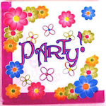 Party Napkins Party with Flowers Pink 16pcs