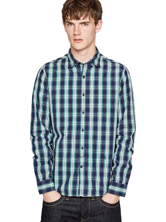 Pepe Jeans Chandler Men's Shirt Long Sleeve Cotton Checked Blue