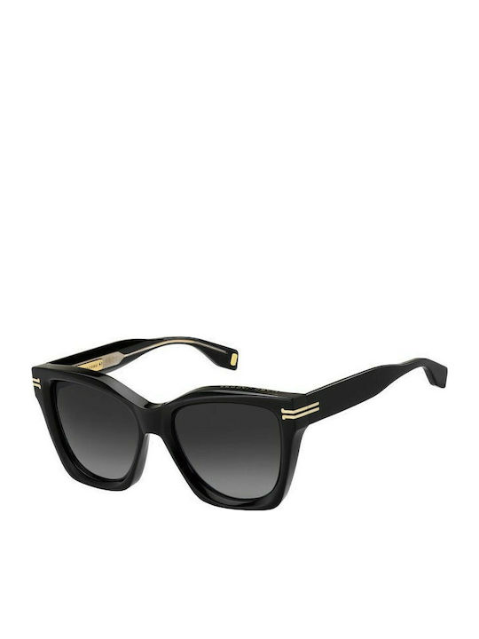 Marc Jacobs Women's Sunglasses with Black Horn-Rimmed Frame and Grey Gradient Lenses MJ1000/S 807/9O