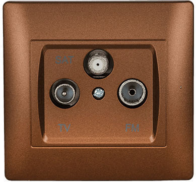 Elmark Rhyme TV, Satellite & Radio Terminal Antenna Socket Brown 11686