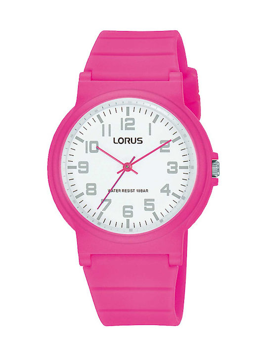 Lorus Kids Analog Watch with Rubber/Plastic Strap Pink RRX43GX9