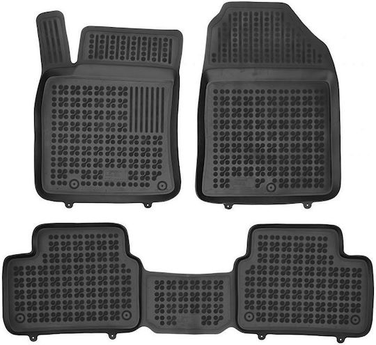 Rezaw Plast Set of Front and Rear Mats 3pcs Tray Type for Kia XCeed Hyundai i30 2014+ Black