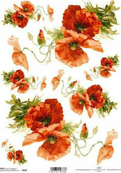 Next Red Anemone Ριζόχαρτα Decoupage