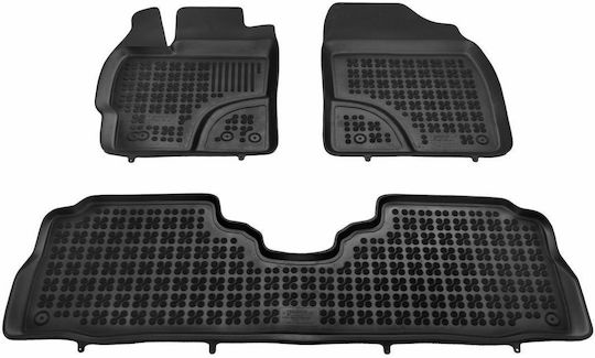 Rezaw Plast Set of Front and Rear Mats 3pcs Tray Type for Toyota Prius 2011-2015 Black