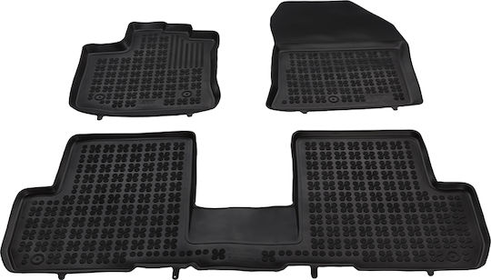 Rezaw Plast Satz Vorder- und Hintermatten Wannenartig 3Stück aus Gummi für Dacia Lodgy 2012+ Schwarz