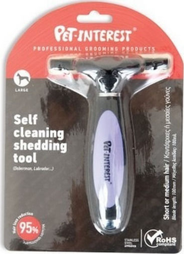 Pet Interest Self Shedding Tool Comb Large for Misc Hair Lengths for Coat Cleaning