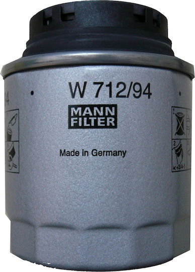 Mann Filter W712/94 Φίλτρο Λαδιού Αυτοκινήτου για Audi/Seat/Skoda/VW ...