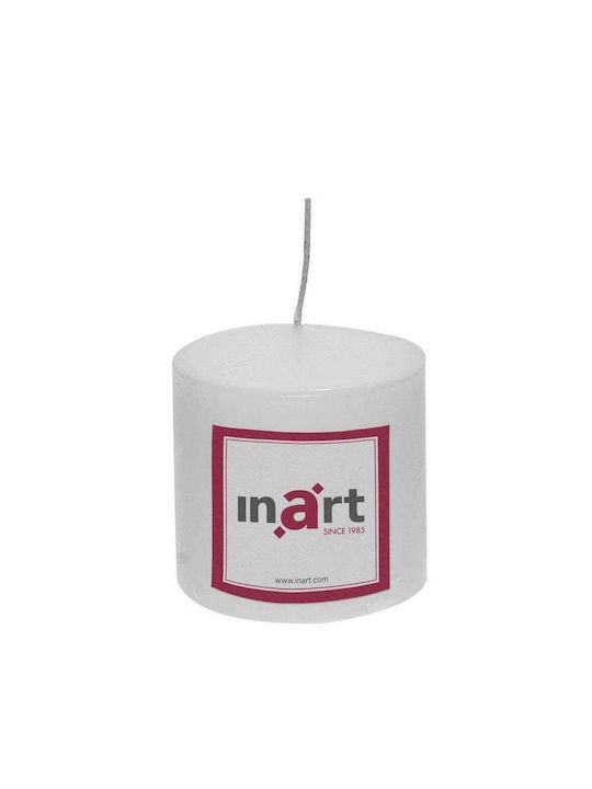 Inart Decorative Candle White 7x7cm 1pcs