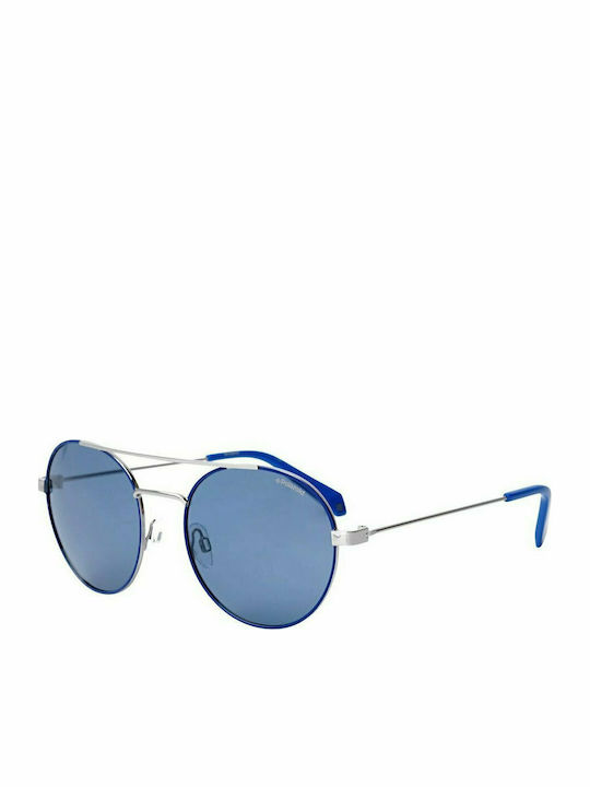 Polaroid Men's Sunglasses with Blue Metal Frame and Blue Polarized Lens PLD6056/S PJP/C3