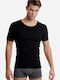 Walk Men's Undershirt Short-sleeved in Black Color