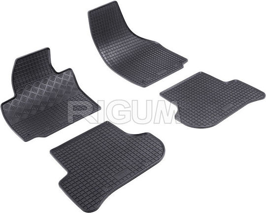 Rigum Set of Front and Rear Mats 4pcs for Skoda Yeti 2009 2017 Black