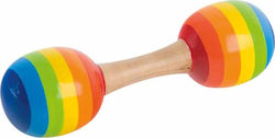 Goki Wooden Maraca Rainbow for 2+ Years