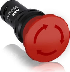 Abb Industrial Push Button Μπουτόν Μανιτάρι Στριφτό Φ40 Κόκκινο 29779