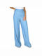 Armani Jeans Women's High Waisted Fabric Pantaloon Palazzo Fit In Blue Colour