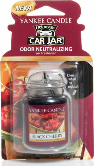 Yankee Candle Air Freshener Tab Pendand Car Jar Ultimate Black Cherry