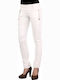 Phard Women's Cotton Trousers in Narrow Line White