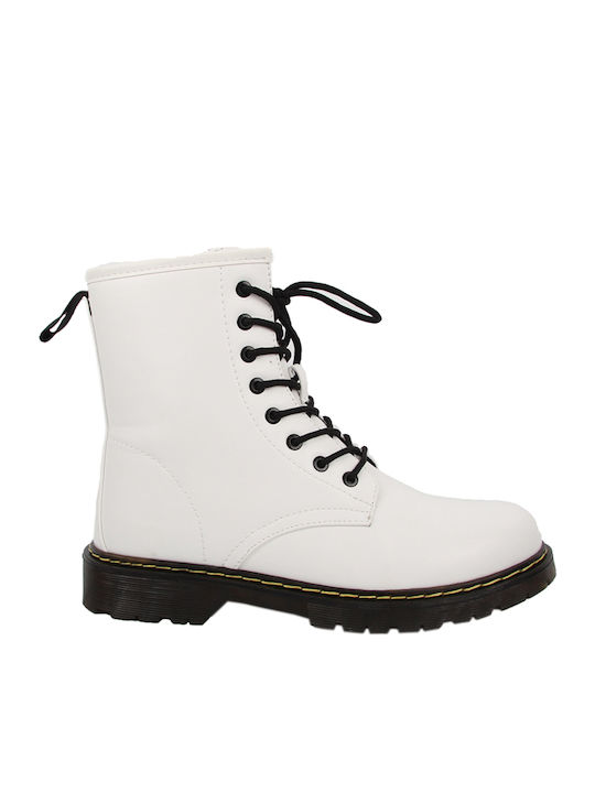 Alta Moda Women's Combat Boots White