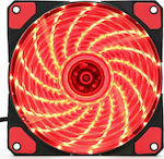 Gembird Huracan 100R 120mm 3-Pin Red Lighting Case Fan Red