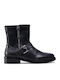 Leder Damen Knöchelstiefel Schwarz