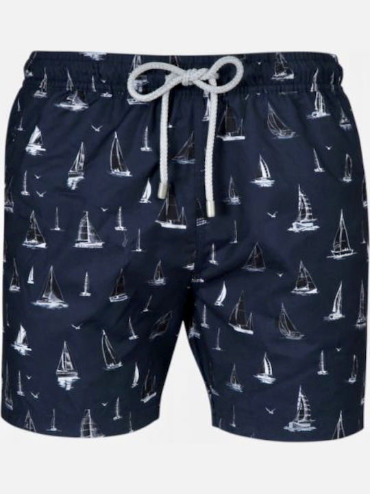 Sail Costum De Baie Bărbați Pantaloni Scurți Albastru Marin Cu Modele